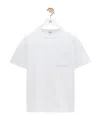 Loewe Anagram Debossed Crewneck Short Sleeve Cotton T-shirt In White