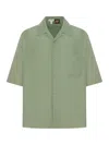 Loewe Short-sleeved Linen And Viscose Shirt In Nude & Neutrals