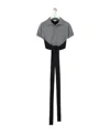 Loewe Cropped Open-back Tie-front Wool-blend Polo Shirt In Black