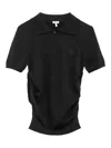 Loewe Womens Black Anagram-embroidered Slim-fit Stretch Cashmere And Silk-blend Polo Shirt Xs In Black
