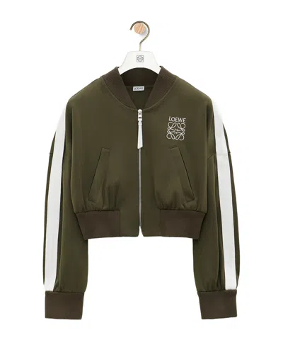 Loewe Short Stand-neck Casual Jacket In Green