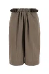 Loewe Cappuccino Wool Bermuda Shorts In Brown