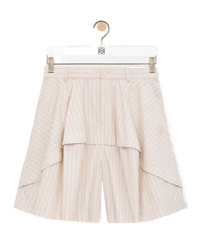 Loewe Shorts In Cotton In Neutral