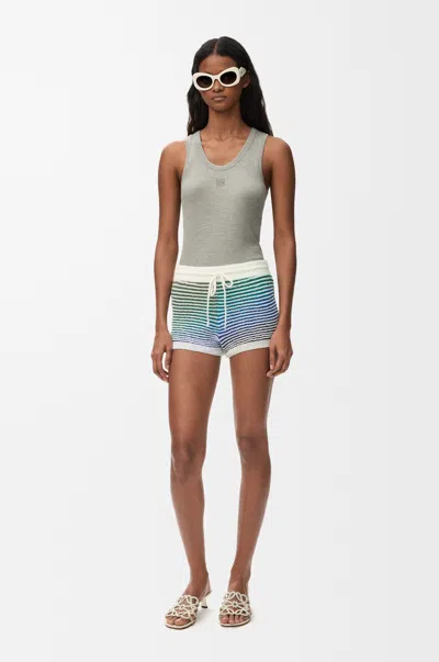 Loewe Shorts In Cotton Blend Size: L For Woman In Blue