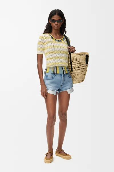 Loewe Shorts In Denim Size: 44 For Woman In Blue
