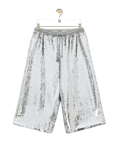 Loewe Shorts In Sequins In Grey
