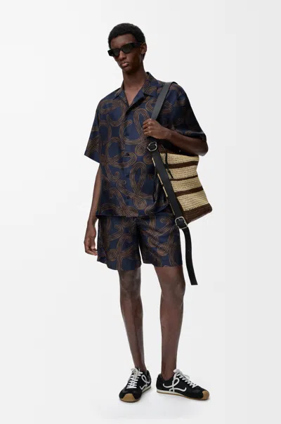 Loewe Shorts In Silk Size: Xl For Man In Blue