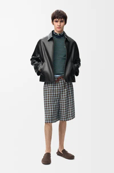 Loewe Shorts In Viscose And Linen Blend Size: Xxl For Man In Black