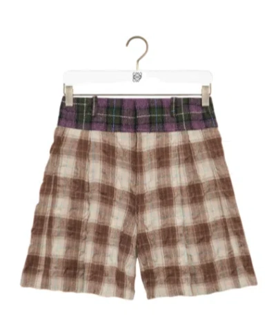 Loewe Shorts In Wool And Cotton In Brown