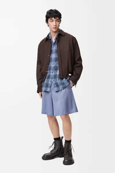 Loewe Shorts In Wool Size: Xl For Man In Blue