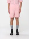 Loewe Men Pink Wool Bermuda Shorts In Pink