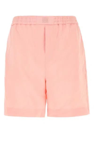 Loewe Men Pink Wool Bermuda Shorts In Multi