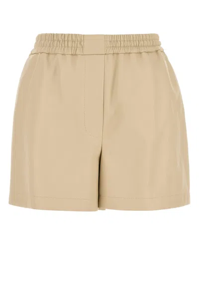 LOEWE SHORTS IN PELLE SABBIA DONNA