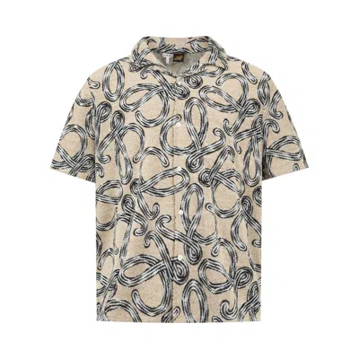 Pre-owned Loewe Short-sleeve Shirt 'beige/black' | Tan | Men's Size L In Brown