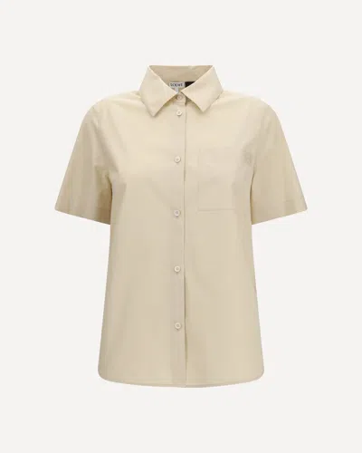 Loewe Anagram-embroidered Shirt In Neutral