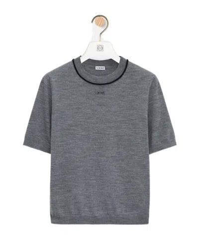 Loewe Short-sleeved Knitwear In Gray