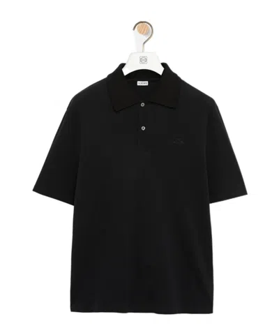 Loewe Short-sleeved Polo Shirt In Black