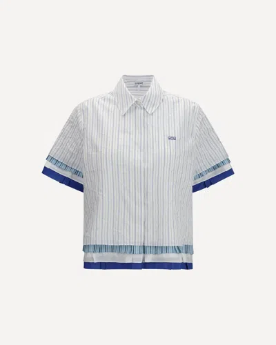 Loewe Short-sleeved Striped Shirt In White