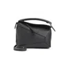 Loewe Structured Geometric Handbag In Smooth Calfskin Leather In Gray