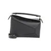 Loewe Structured Geometric Handbag In Smooth Calfskin Leather In Gray