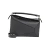 Loewe Structured Geometric Handbag In Smooth Calfskin Leather In Gray