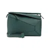 Loewe Puzzle Edge New Large Evergreen Calfskin Shoulder Bag In Green