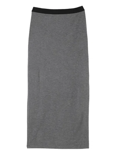 Loewe Side-split Skirt In Gray