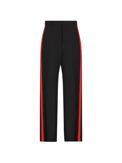 Loewe Side-stripe Pressed-crease Trousers In Transparent