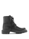 Loewe Black Leather Ankle Boots In Multi