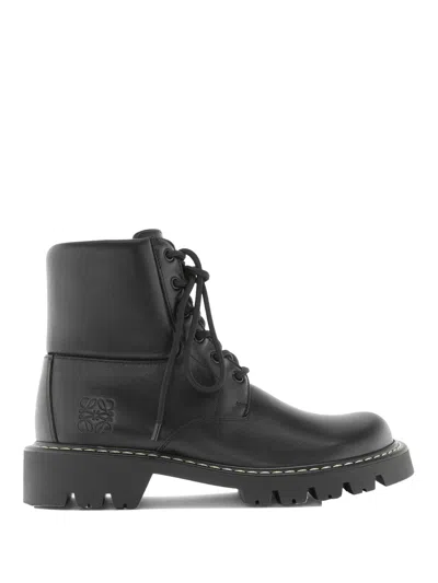 Loewe Sierra Ankle Boots In Vegetable Tanned Calfskin In Black