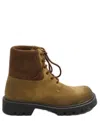 Loewe Sierra Military Ankle Boots In Suede In Medium Tabacco Brown