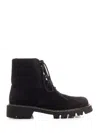 Loewe Sierra Combat Ankle Boot In Suede Boots Black