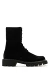 Loewe Sierra Suede Lace-up Combat Boots In Black