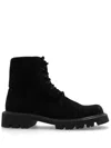 Loewe Sierra Suede Combat Boots In Black