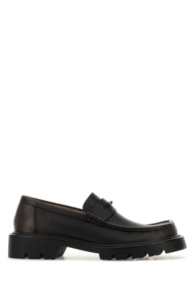 Loewe Sierra Leather Loafers In Black