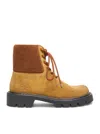 Loewe Sierra Military Ankle Boots In Suede In Brown
