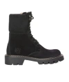 Loewe Sierra Suede Lace-up Combat Boots In Black