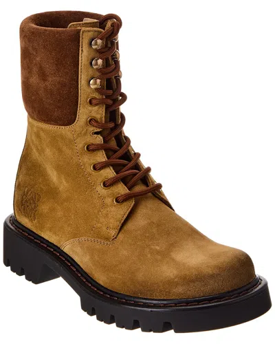 Loewe Sierra Suede Combat Boot In Yellow