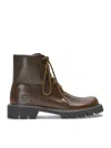 Loewe Men Sierrain Military Ankle Boots Vegetable Tanned Calfskin In Green