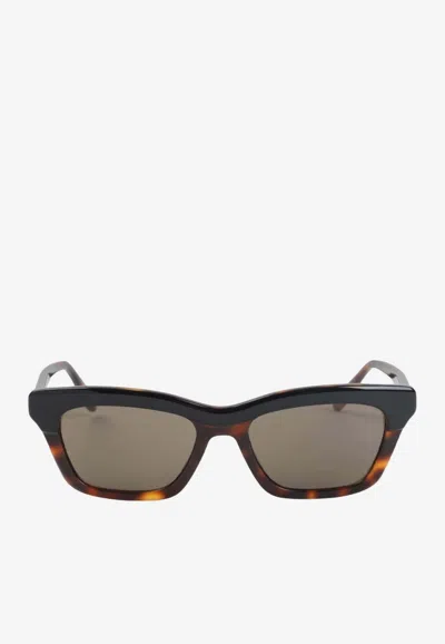 Loewe Sigma Slim Rectangular Sunglasses In Brown