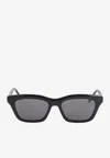 Loewe Sigma Slim Rectangular Sunglasses In Black