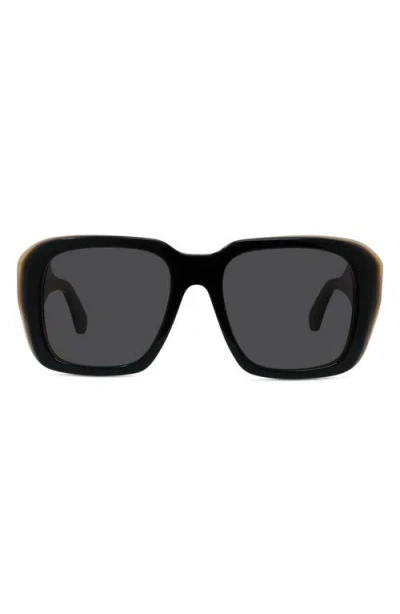 Loewe Signature 53mm Square Sunglasses In Black