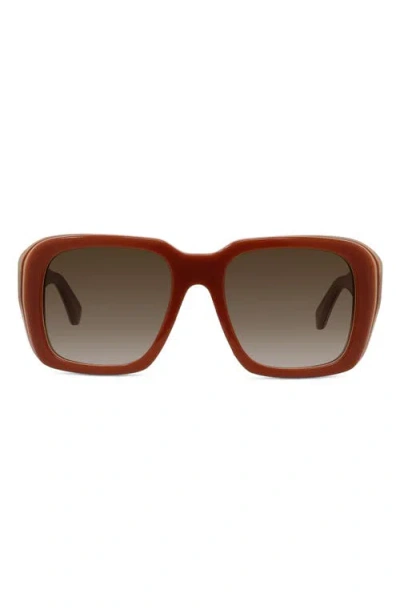 Loewe Signature 53mm Square Sunglasses In Neutral