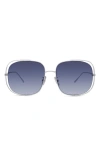 Loewe Signature 57mm Gradient Rectangular Sunglasses In White