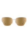 Loewe Signature 70mm Mirrored Oversize Geometric Sunglasses In Gold/brown Mirror