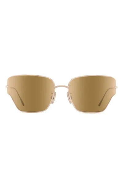 Loewe Signature 70mm Mirrored Oversize Geometric Sunglasses In Gold/brown Mirror