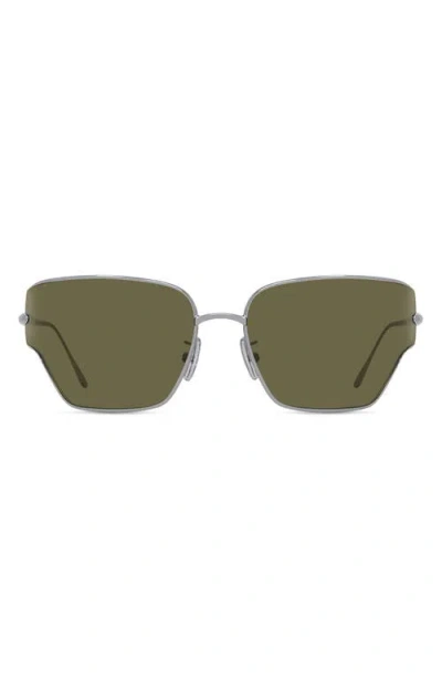 Loewe Signature 70mm Mirrored Oversize Geometric Sunglasses In Green