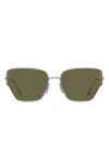 Loewe Signature 70mm Mirrored Oversize Geometric Sunglasses In White