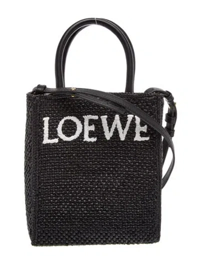 Pre-owned Loewe Signature A5 Tote Bag In Raffia 2023 In Black
