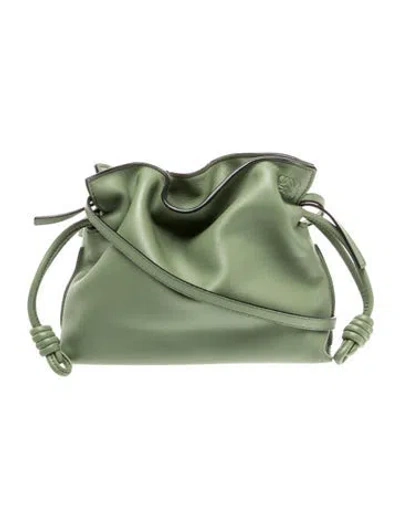 Pre-owned Loewe Signature Flamenco Knot Mini In Green
